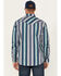 Image #4 - Cody James Men's FR Mesa Printed Long Sleeve Pearl Snap Western Work Shirt, Navy, hi-res