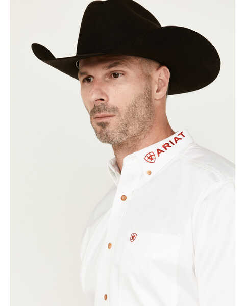 Image #3 - Ariat Men's Team Mexico Logo Twill Classic Fit Long Sleeve Button-Down Western Shirt , White, hi-res