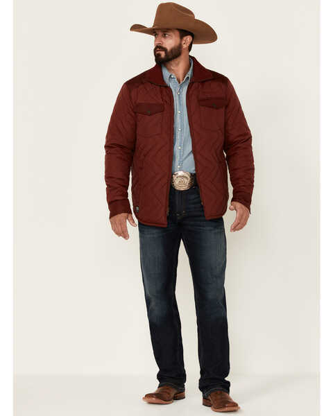 Image #2 - Kimes Ranch Men's Boot Barn Exclusive Solid Skink Zip-Front Quilted Jacket , Burgundy, hi-res
