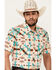 Image #2 - Rock & Roll Denim Men's Southwestern Print Short Sleeve Snap Stretch Western Shirt, Natural, hi-res