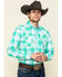 Wrangler 20X Men's Advanced Comfort Green Poplin Plaid Long Sleeve Western Shirt , Green, hi-res