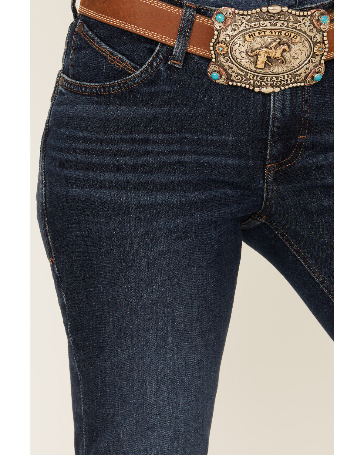 Image #2 - Wrangler Women's Traci Dark Wash Mid Rise Ultimate Riding Bootcut Stretch Denim Jeans, Dark Wash, hi-res