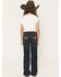 Image #3 - Rock & Roll Denim Girls' Dark Wash Suede Pocket Trouser Stretch Denim Jeans, Dark Wash, hi-res