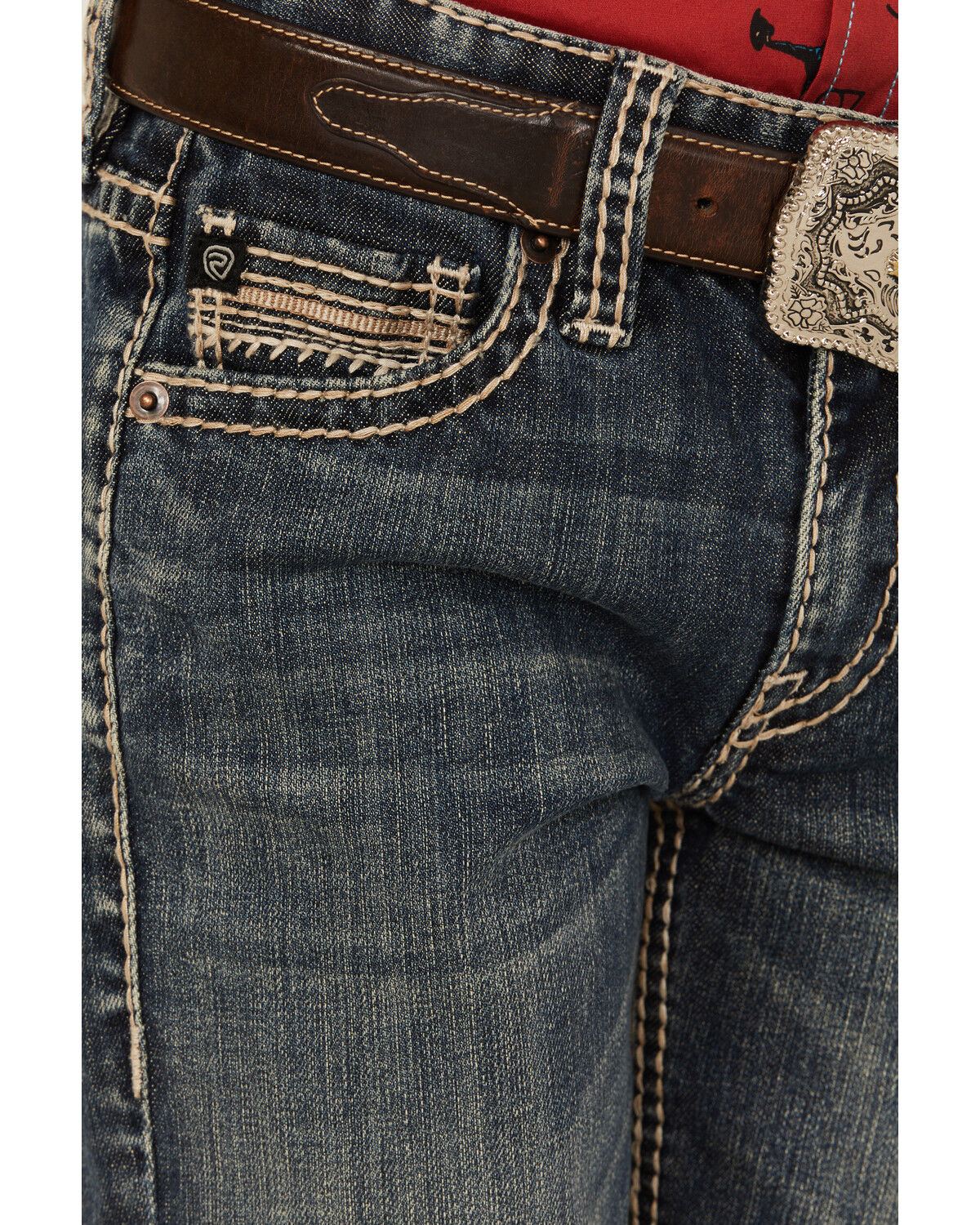 Image #2 - Panhandle Boys' Dark Wash Vintage Revolver Denim Jeans, Dark Wash, hi-res
