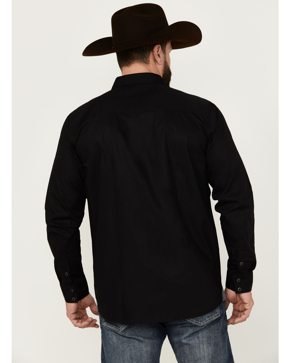 Image #4 - Moonshine Spirit Men's Embroidered Long Sleeve Snap Western Shirt, Black, hi-res