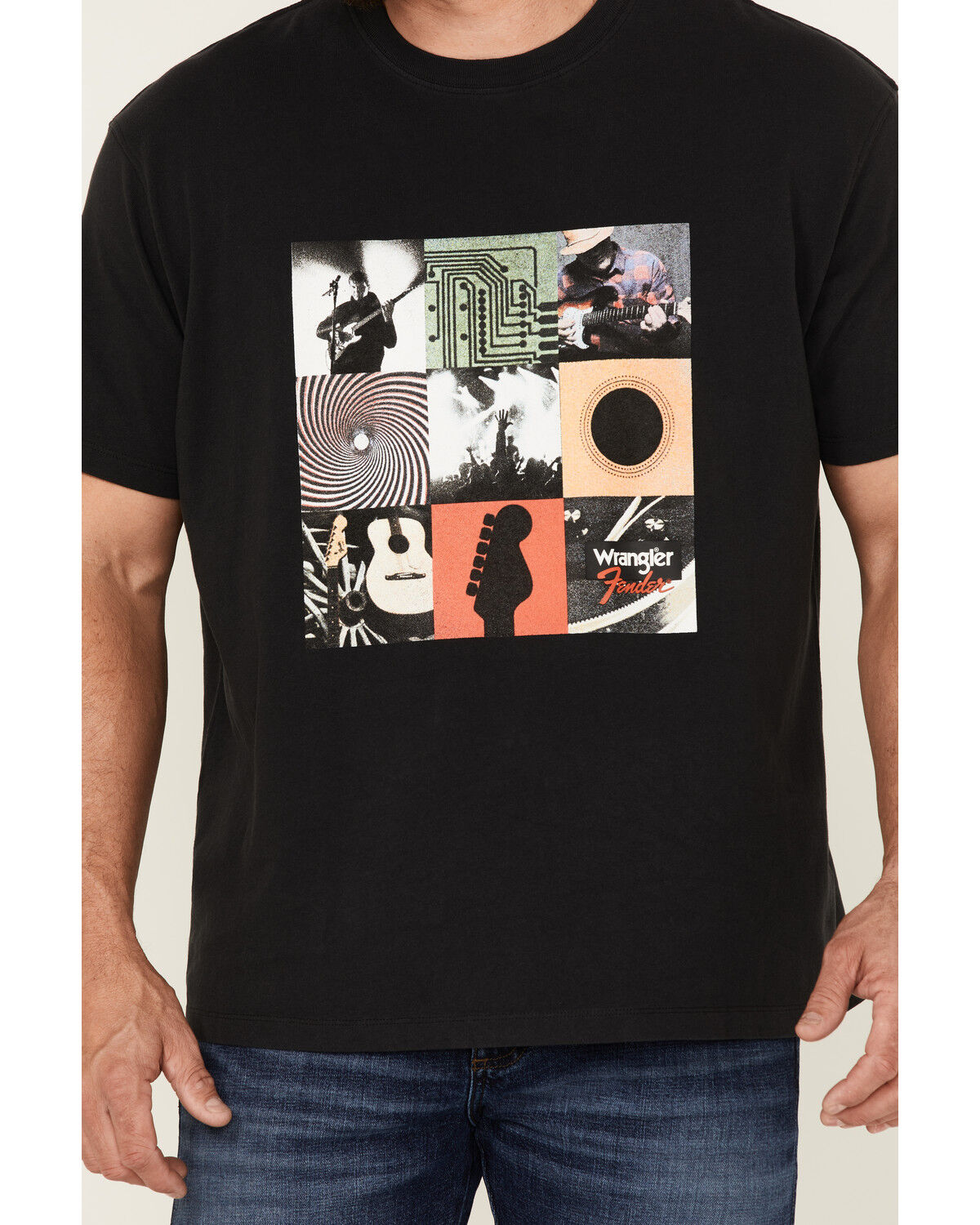 Image #3 - Wrangler X Fender Men's Archives Vintage Graphic T-Shirt, Black, hi-res