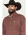 Image #2 - Cinch Men's Micro Geo Print Long Sleeve Button-Down Western Shirt, Red, hi-res