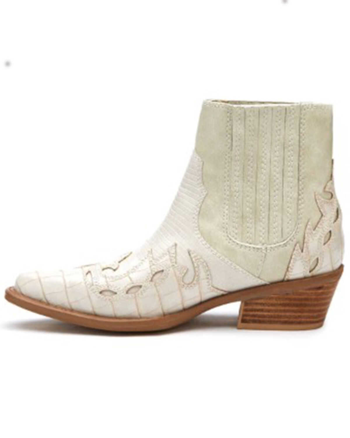 Image #3 - Matisse Women's Milo Western Booties - Snip Toe, Ivory, hi-res