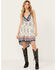 Image #1 - Angie Women's Halter Border Print Tier Dress, Ivory, hi-res