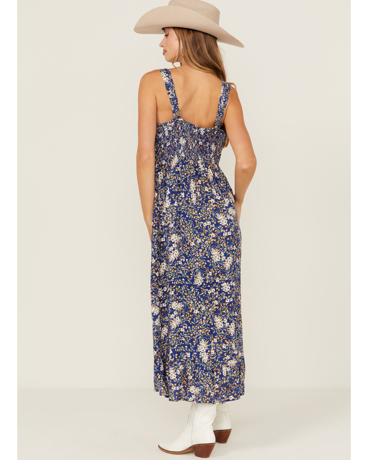 Image #4 - Cotton & Rye Women's Floral Print Midi Sundress, Blue, hi-res