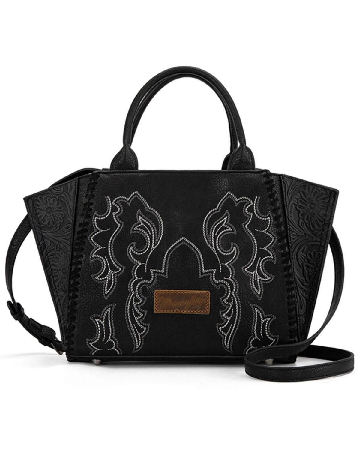 Wrangler Women's Jessie Tooled Concealed Carry Crossbody Bag, Black, hi-res