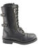 Image #2 - Milwaukee Leather Women's Tall Lace Front Buckles Back and Knife Storage Boots - Round Toe, Black, hi-res