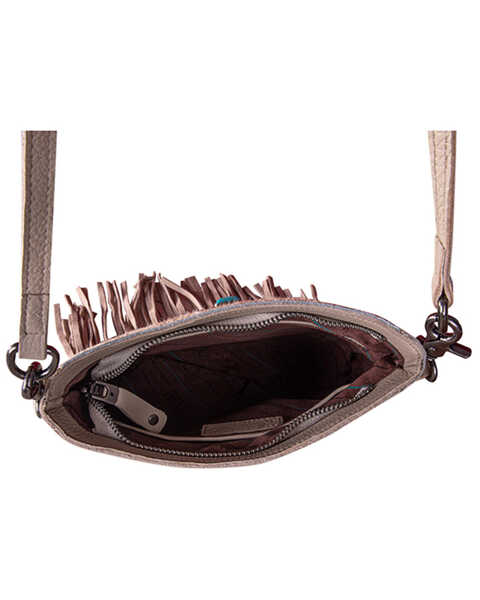 Image #2 - Montana West Women's Hairon Fringe Leather Crossbody Bag , Coffee, hi-res