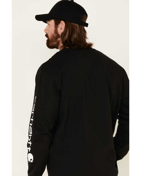 Image #6 - Carhartt Men's Loose Fit Heavyweight Long Sleeve Logo Graphic Work T-Shirt, Black, hi-res