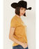 Image #2 - Modelo Women's Logo Skull Short Sleeve Graphic Tee, Mustard, hi-res