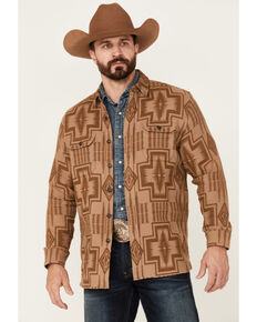 Pendleton Men's Tan & Brown Driftwood Southwestern Print Button-Down Western Shirt Jacket , Tan, hi-res