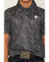Image #3 - Rock & Roll Denim Boys' Steer Head Skull Short Sleeve Button-Down Polo, Grey, hi-res