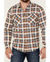 Brixton Men's Bowery Summer Weight Plaid Button-Down Western Shirt , Orange, hi-res