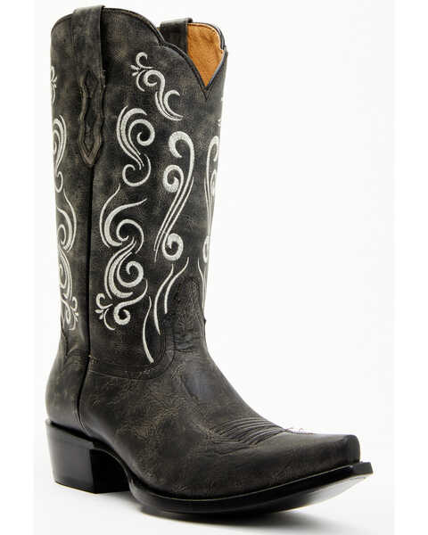 Image #1 - Moonshine Spirit Men's Clover Black Western Boots - Snip Toe , Black, hi-res