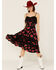 Image #1 - Unique Vintage Women's Floral Print Fringe Swing Dress, , hi-res