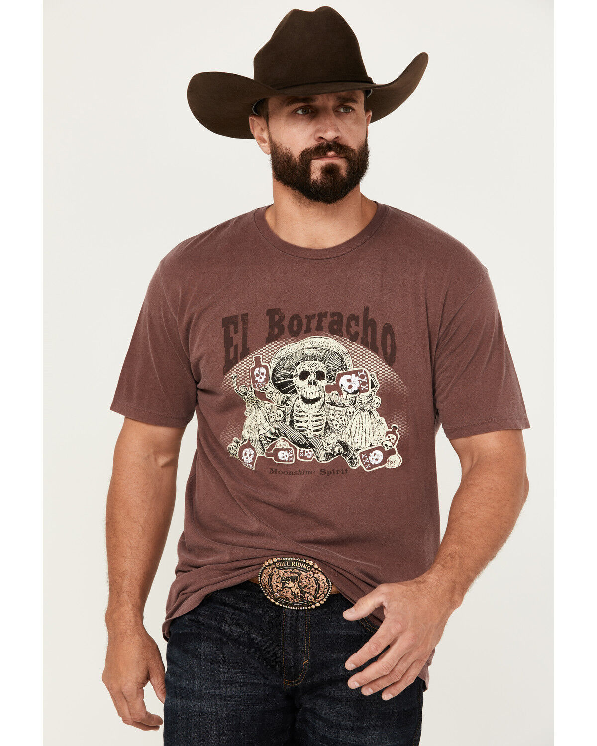 Image #1 - Moonshine Spirit Men's El Borracho Short Sleeve T-Shirt, Light Red, hi-res
