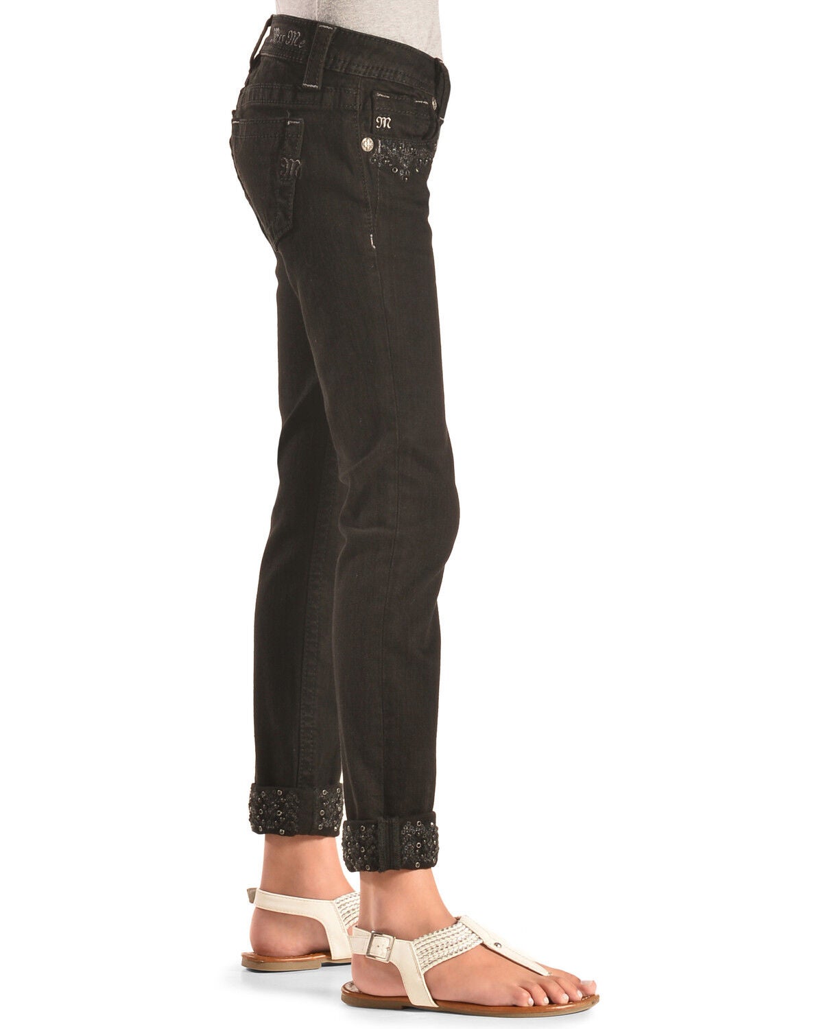 Miss Me Girls' Black Embellished Cuff 