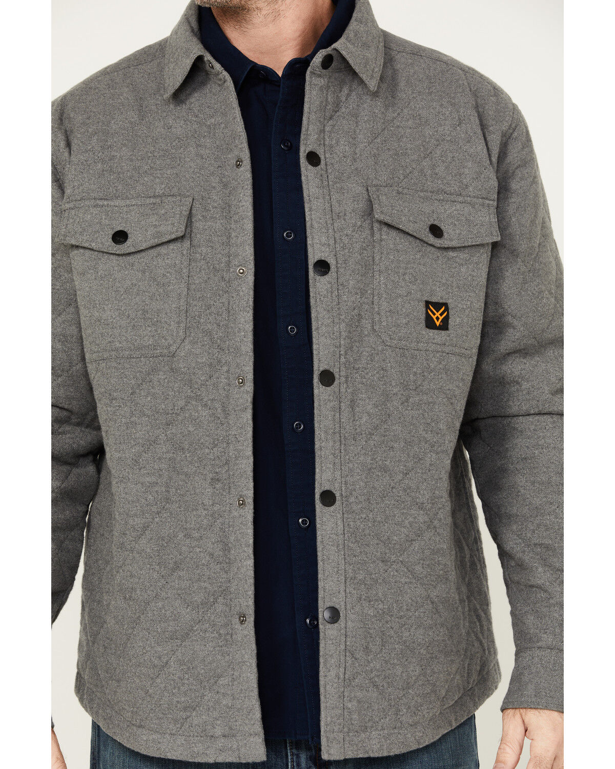 Image #3 - Hawx Men's Quilted Flannel Shirt Jacket, Charcoal, hi-res