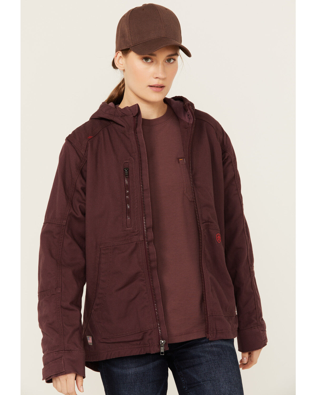 Image #1 - Ariat Women's FR DuraLight Stretch Canvas Jacket, Purple, hi-res