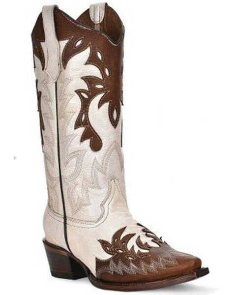 Image #1 - Circle G Women's Western Boots - Snip Toe, White, hi-res