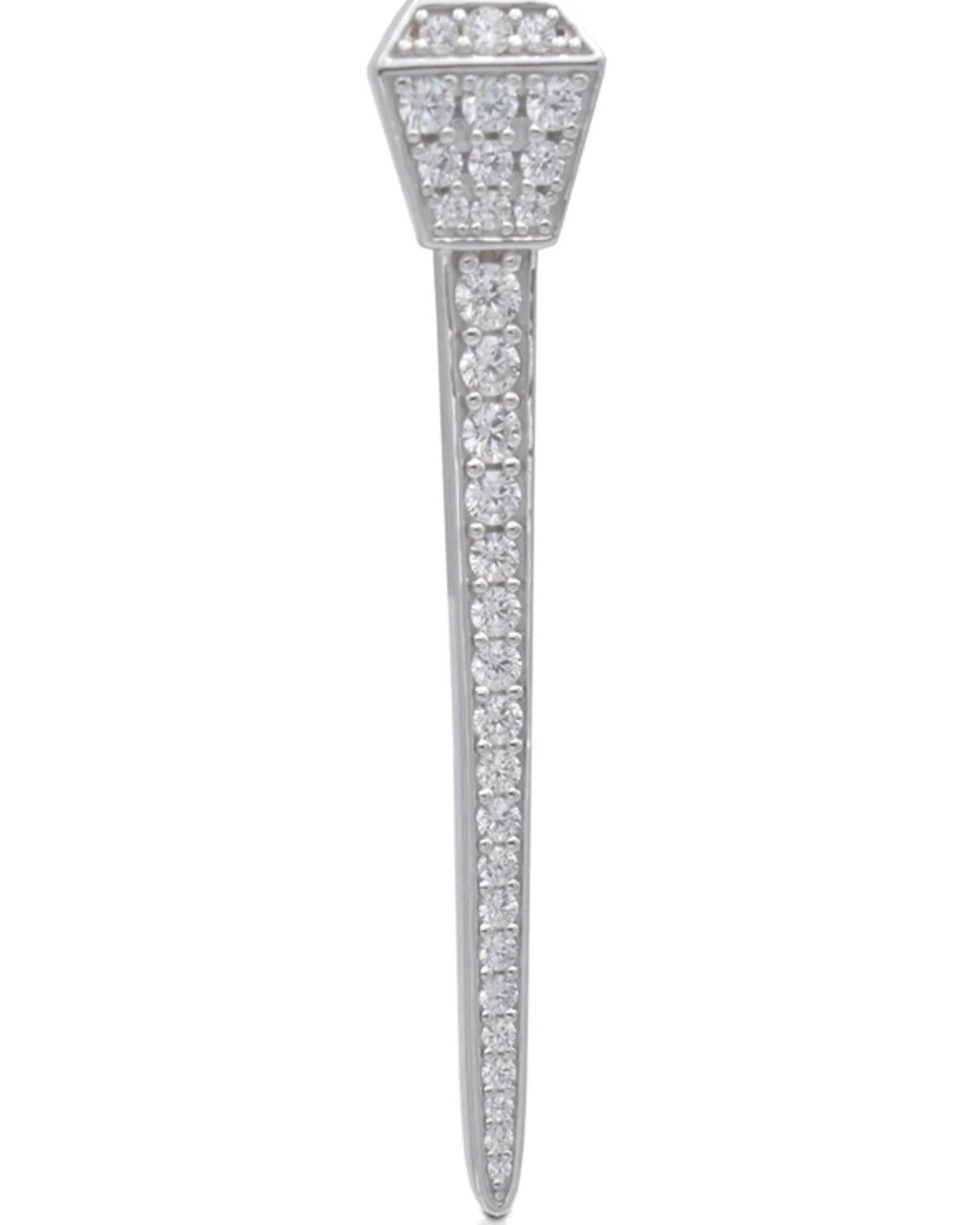 Image #1 - Kelly Herd Men's Silver Bejeweled Horseshoe Nail Tie Tack, No Color, hi-res