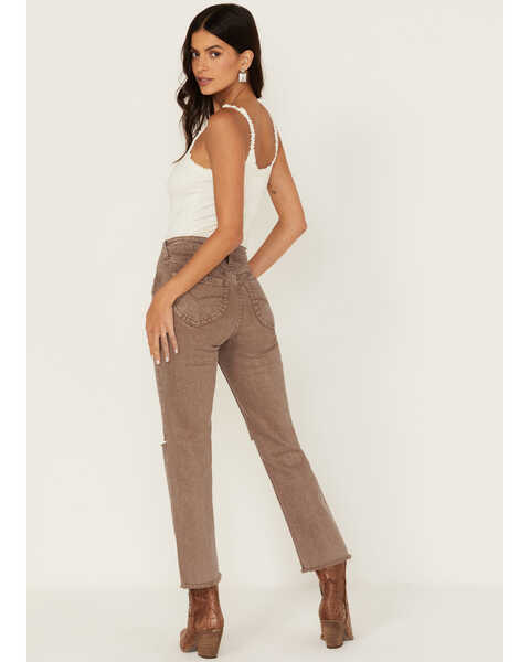 Image #3 - Cleo + Wolf Women's High Rise Ankle Straight Jeans, Taupe, hi-res