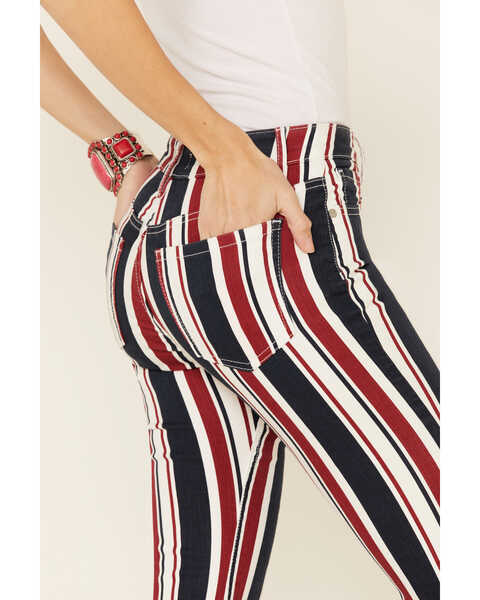 Shyanne Women's American Stripe Flare Leg Jeans, Red, hi-res