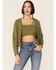 Image #1 - Callahan Women's Sage Olive Cable Lu Cardigan & Tank Set, Olive, hi-res