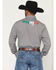 Image #4 - Wrangler Men's Mexico Logo Geo Print Long Sleeve Snap Western Shirt, Grey, hi-res