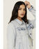 Image #2 - Cello Women's Light Washed Oversized Denim Jacket, Light Wash, hi-res