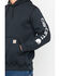 Carhartt Men's Loose Fit Midweight Logo Sleeve Graphic Hooded Sweatshirt, Black, hi-res