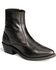 Old West Zipper Western Ankle Boots, Black, hi-res