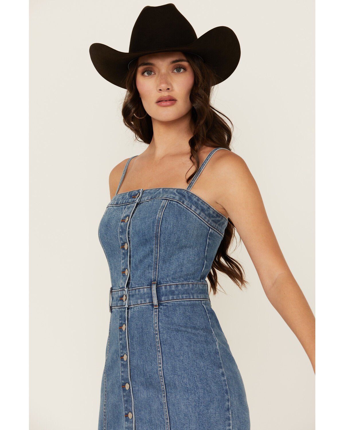 Image #2 - Levi's Women's Denim Bustier Midi Dress, Medium Wash, hi-res