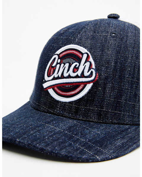 Image #2 - Cinch Men's Embroidered Circle Logo Ball Cap , Navy, hi-res