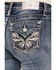 Image #2 - Miss Me Women's Medium Wash Wing Pocket Mid Rise Bootcut Stretch Denim Jeans, , hi-res