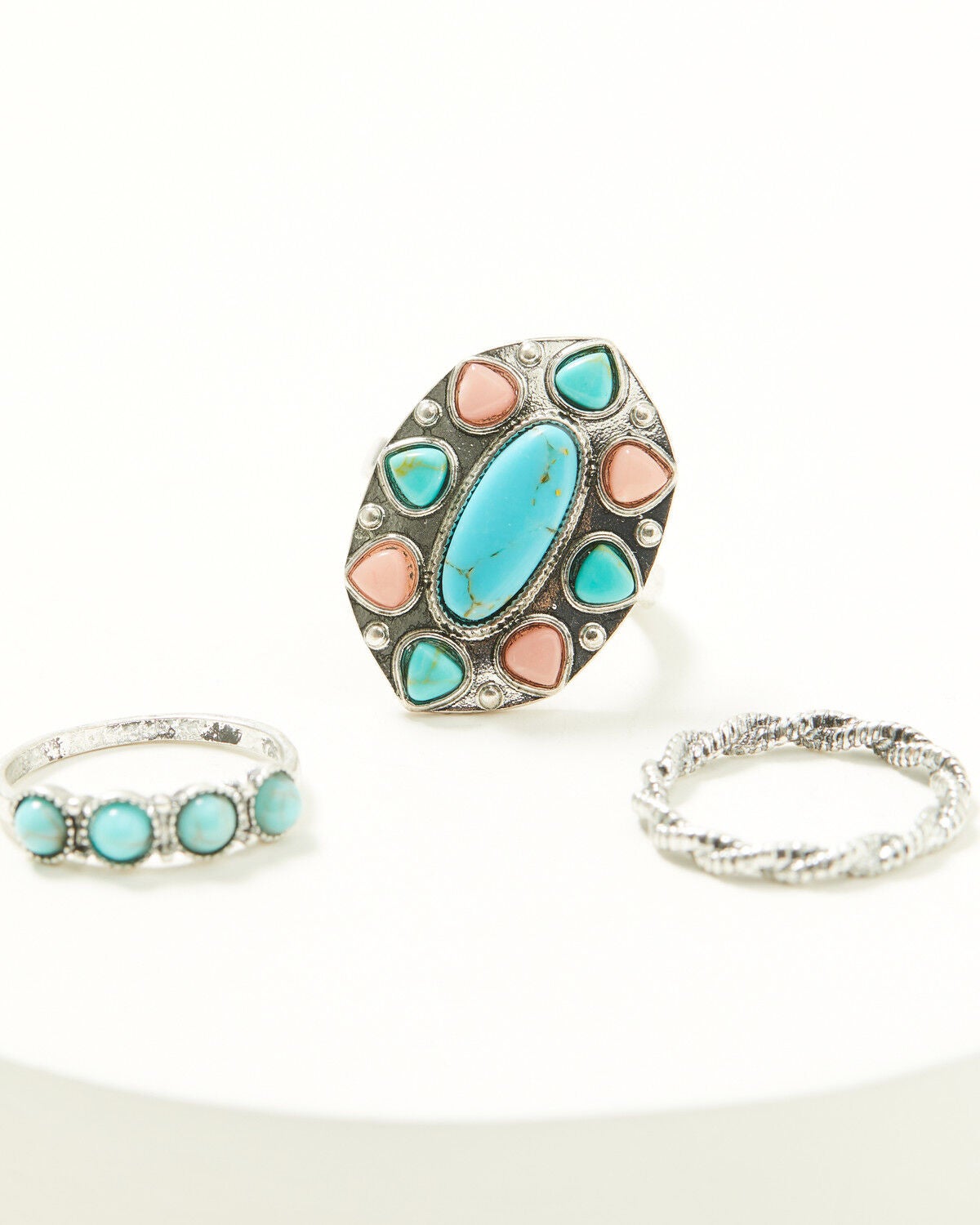 Image #1 - Shyanne Women's Statement Ring Set - 3 Piece, Silver, hi-res