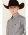 Image #2 - Cinch Boys' Geo Print Long Sleeve Button Down Western Shirt, Grey, hi-res