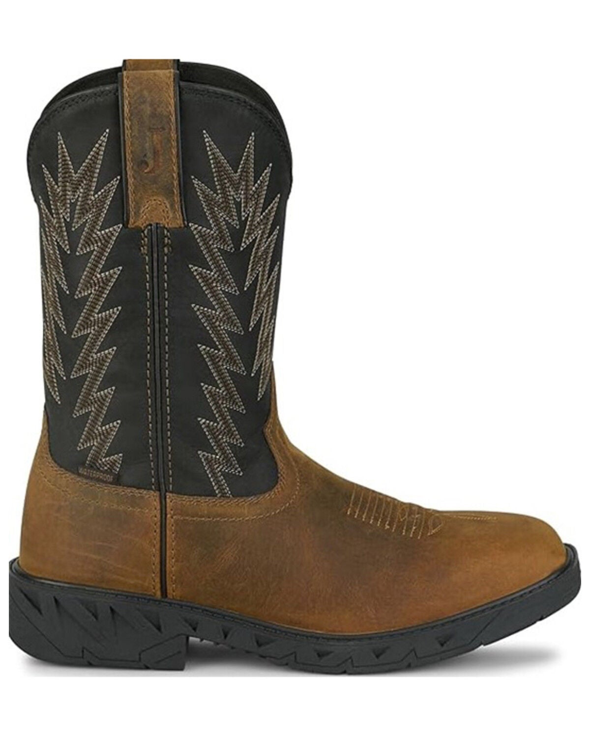 Image #2 - Justin Men's Taskmaker Pull-On Work Boots - Steel Toe, Black, hi-res