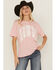 Image #1 - Ariat Women's Howdy Short Sleeve Graphic Tee, Pink, hi-res