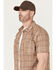Image #2 - Lucky Brand Workwear Men's Plaid Print Short Sleeve Button-Down Work Shirt, Tan, hi-res