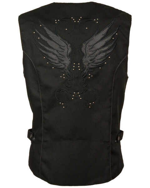 Image #3 - Milwaukee Leather Women's Stud & Wing Embroidered Vest - 3X, , hi-res