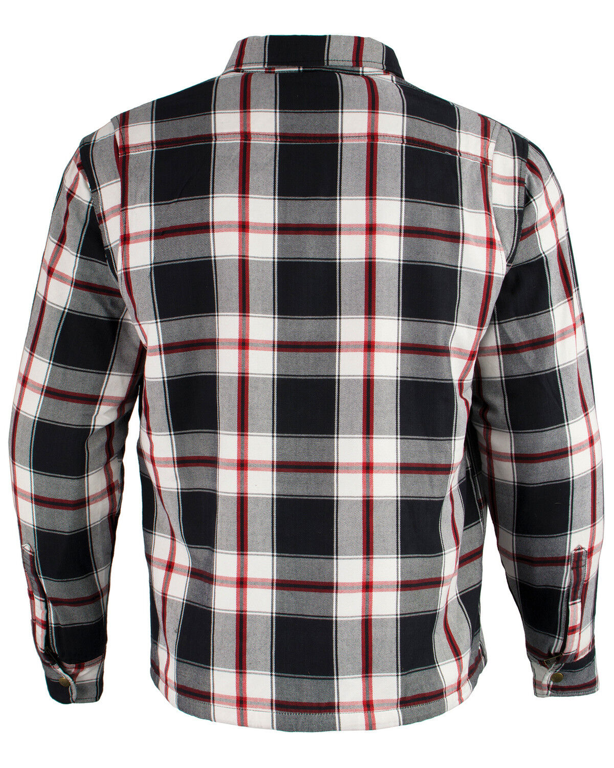 Image #3 - Milwaukee Performance Men's Black/White/Red Aramid Flannel Biker Jacket, Black/red, hi-res