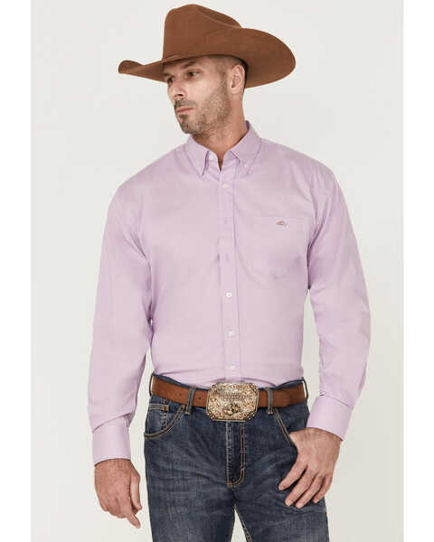 Resistol Men's Branferd Long Sleeve Button Down Western Shirt , Purple, hi-res