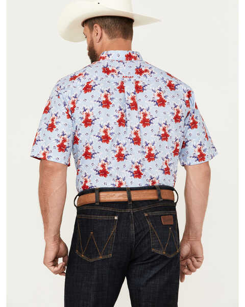 Image #4 - Ariat Men's Jeremiah Floral Print Long Sleeve Button-Down Western Shirt, Light Blue, hi-res