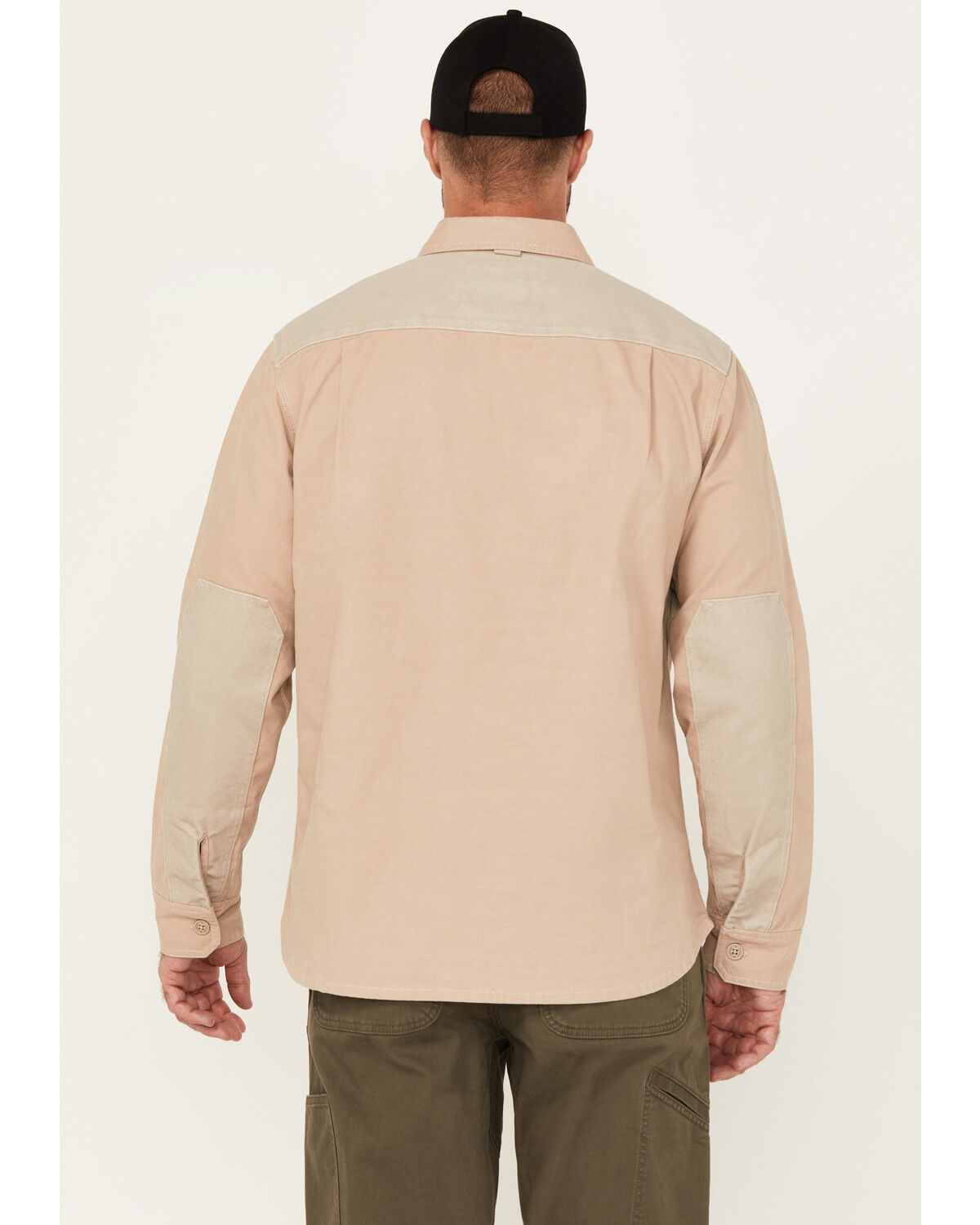 Image #4 - Lucky Brand Workwear Men's Solid Slub Canvas Long Sleeve Button-Down Work Shirt, Khaki, hi-res